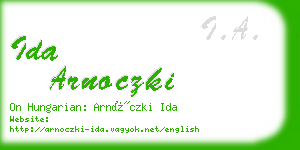 ida arnoczki business card